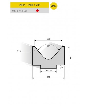Matriz de plegado 2011/200/70° (415mm)
